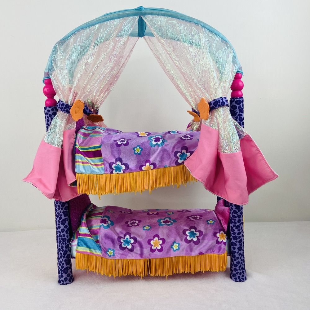 Manhattan toy GROOVY GIRLS Canopy Bunk Bed A LA MODE bed pink purple yellow